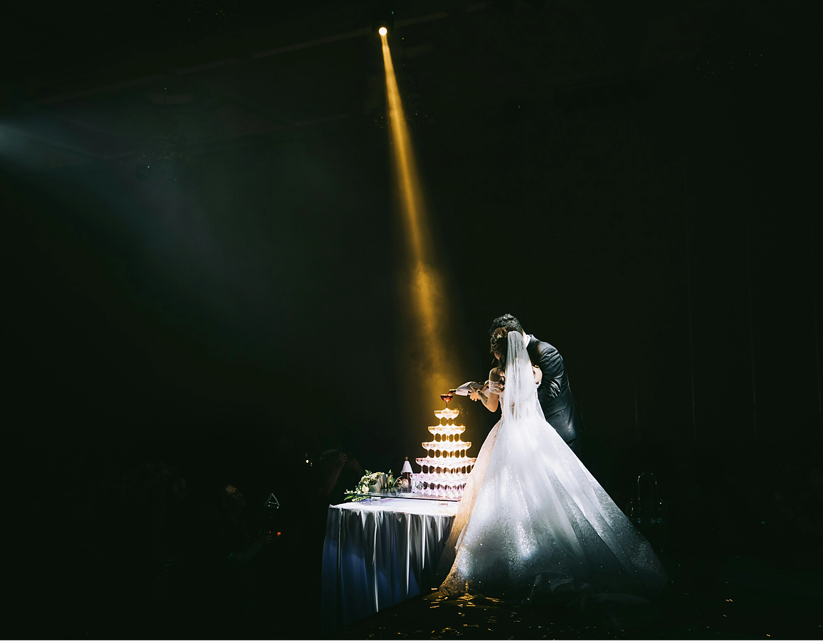 Lichtshow · bruiloft sfeerimpressie